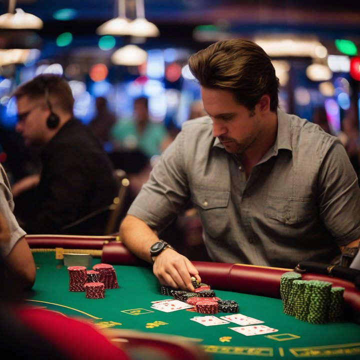 Daniel Negreanu calling the clock on a poker player.
