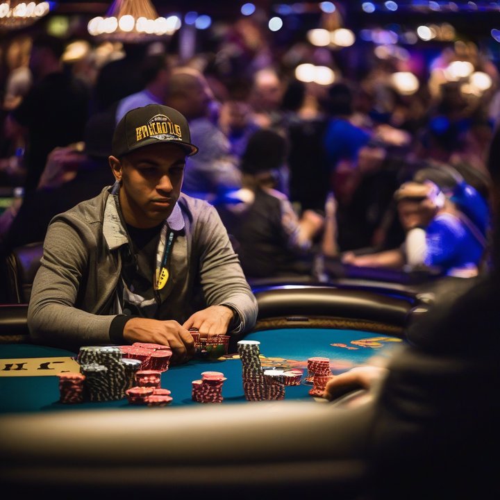 Faraz Jaka playing poker at the WSOP Main Event table.