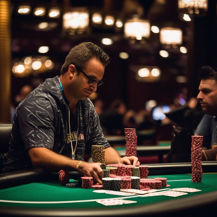 John Wasnock at 2025 WSOP Main Event final table, focused on gameplay.