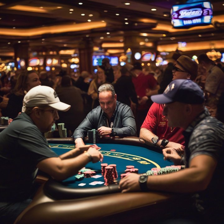 Michael Mizrachi at 2025 WSOP Main Event final table, focused on gameplay.