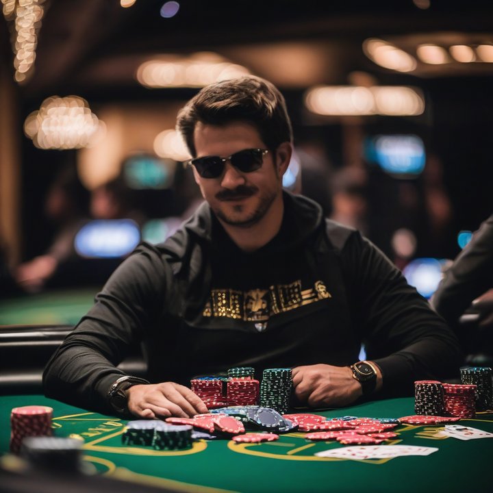 Poker player making a bet at the WSOP Main Event table.