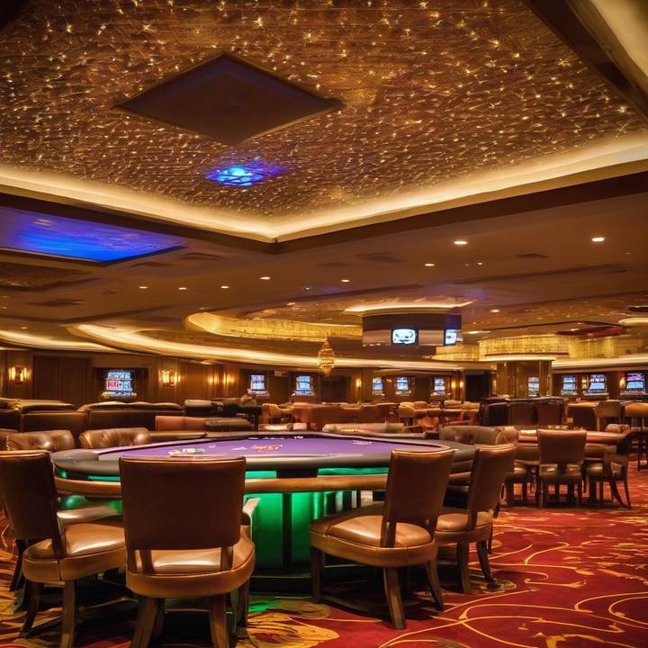 Poker players gathered around a table, smiling and shaking hands.