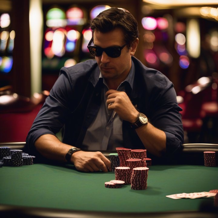 Jeremy Becker raises hands in victory at poker tournament table.